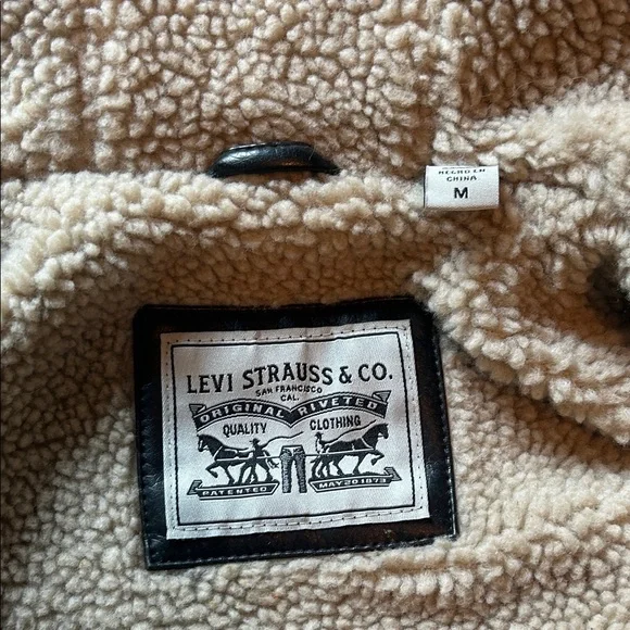 Levi's Brown and Cream Faux Leather Jacket - Picture 2 of 4